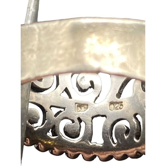 Sterling Silver 925 Open Scroll Band Ring dotted detail size 7 - Picture 2 of 8